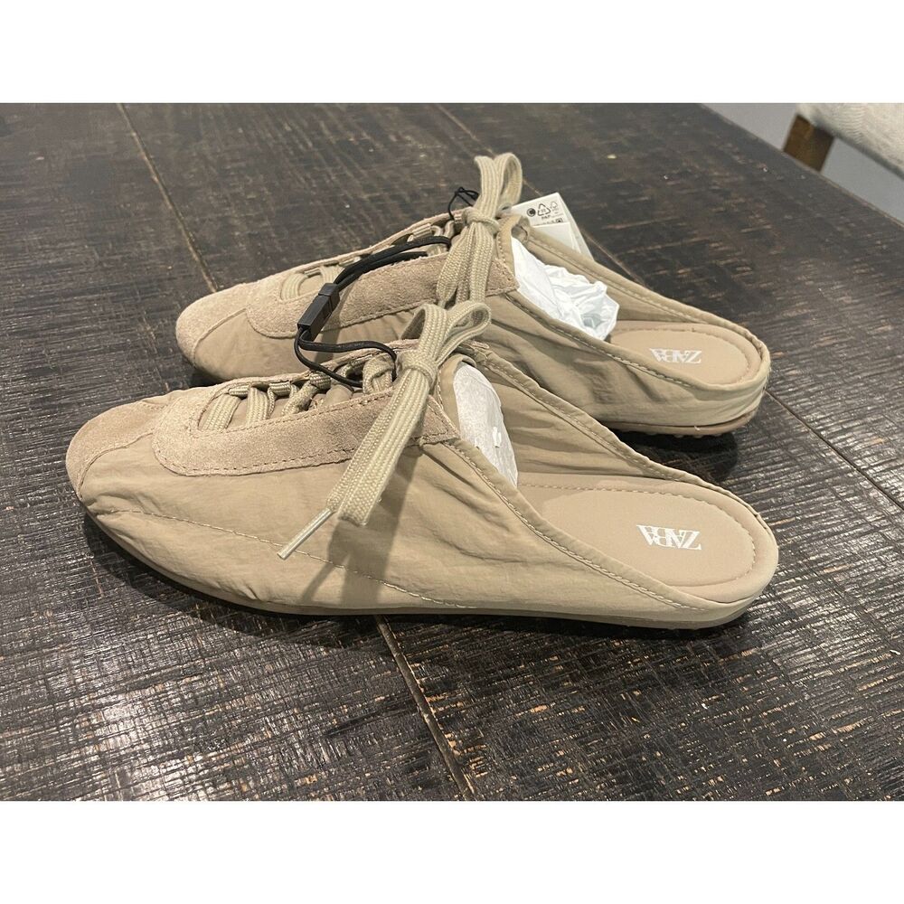 ZARA Fabric Collapsible Heel Sneakers NWT - Picture 3 of 6